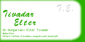 tivadar elter business card